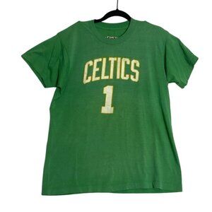 VTG 80s Boston Celtics #1 Single Stitch Green Short Sleeve Tee Shirt Size Large